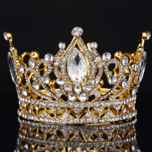 Big European Royal Crown Golden Rhinestone crown Tiara Super Large Quinceanera Crown Wedding hair Accessories Wholesale