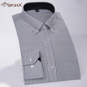 Men's Oxford Shirts High Quality casual stripe shirt long sleeve Slim Fit Tops men Wear Brand leisure cotton Summer dress 5XL
