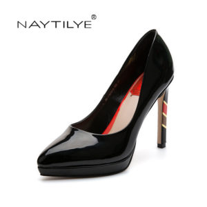 Women's Pumps 2017 High quality PU Leather women's shoes Basic Thin Heels Black Red Grey color Free shipping NAYTILYE